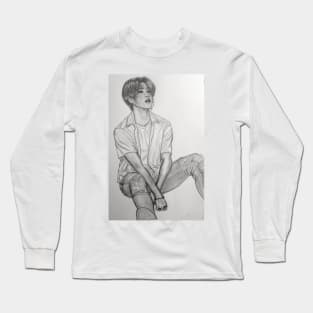 Daydreaming Jimin b&w version Long Sleeve T-Shirt